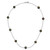 Sterling Silver Rhodium-plated 7-8mm Black Semi-Round Freshwater Cultured Pearl 9-Station 18 inch Necklace