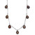 Sterling Silver Rhodium-plated 7-8mm Black Teardrop Freshwater Cultured Pearl Dangle 7-Station 17.5 inch Necklace