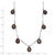 Sterling Silver Rhodium-plated 7-8mm Black Teardrop Freshwater Cultured Pearl Dangle 7-Station 17.5 inch Necklace