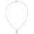 Sterling Silver Rhodium-plated 7-8mm Button White Freshwater Cultured Pearl and CZ Heart 17 inch Necklace