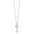 Sterling Silver Rhodium-plated 7-8mm Button White Freshwater Cultured Pearl and CZ Key 17 inch Necklace
