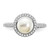 Sterling Silver Rhodium-plated 7-8mm Button White Freshwater Cultured Pearl and CZ Ring - QR-29A7B677-2506