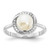 Sterling Silver Rhodium-plated 7-8mm Button White Freshwater Cultured Pearl and CZ Ring - QR-36DC5198-9441