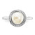 Sterling Silver Rhodium-plated 7-8mm Button White Freshwater Cultured Pearl and CZ Ring - QR-36DC5198-9441