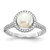 Sterling Silver Rhodium-plated 7-8mm Button White Freshwater Cultured Pearl and CZ Ring - QR-C85555EC-5307