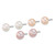 Sterling Silver Rhodium-plated 7-8mm Button White/Pink/Peach Freshwater Cultured Pearl 3-Pair Boxed Post Earring Set