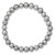 Sterling Silver Rhodium-plated 7-8mm Grey Near-Round Freshwater Cultured Pearl 18 inch Necklace, Stretch Bracelet and Button Post Earrings Set