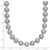 Sterling Silver Rhodium-plated 7-8mm Grey Near-Round Freshwater Cultured Pearl 20 inch Necklace