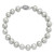 Sterling Silver Rhodium-plated 7-8mm Grey Near-Round Freshwater Cultured Pearl 7.25 inch Bracelet