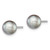 Sterling Silver Rhodium-plated 7-8mm Grey Round Freshwater Cultured Pearl Post Earrings