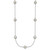 Sterling Silver Rhodium-plated 7-8mm Grey Semi-Round Freshwater Cultured Pearl 9-Station 18 inch Necklace