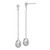 Sterling Silver Rhodium-plated 7-8mm Grey Teardrop Freshwater Cultured Pearl Post Dangle Earrings