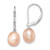 Sterling Silver Rhodium-plated 7-8mm Pink and White Rice Freshwater Cultured Pearl Leverback 2-piece Enhancer Set