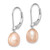 Sterling Silver Rhodium-plated 7-8mm Pink and White Rice Freshwater Cultured Pearl Leverback 2-piece Enhancer Set