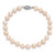 Sterling Silver Rhodium-plated 7-8mm Pink Near-Round Freshwater Cultured Pearl 7.25 inch Bracelet