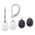 Sterling Silver Rhodium-plated 7-8mm Rice White and Black Freshwater Cultured Pearl 2-piece Enhancer and Leverback Earring Set