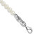 Sterling Silver Rhodium-plated 7-8mm Round White Freshwater Cultured Pearl and Link 8 inch Bracelet