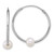 Sterling Silver Rhodium-plated 7-8mm Semi-Round White Freshwater Cultured Pearl 30mm Endless Hoop Earrings