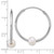 Sterling Silver Rhodium-plated 7-8mm Semi-Round White Freshwater Cultured Pearl 30mm Endless Hoop Earrings