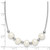 Sterling Silver Rhodium-plated 7-8mm Semi-Round White Freshwater Cultured Pearl and Beads 16 inch with 2 inch Extender Necklace