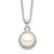 Sterling Silver Rhodium-plated 7-8mm White Button Freshwater Cultured Pearl and CZ 17 inch Necklace - QH-570580C4-4969
