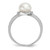 Sterling Silver Rhodium-plated 7-8mm White Button Freshwater Cultured Pearl and CZ Ring - QR-A022C296-3068