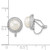 Sterling Silver Rhodium-plated 7-8mm White Button Freshwater Cultured Pearl Non-pierced Earrings