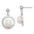 Sterling Silver Rhodium-plated 7-8mm White Button Freshwater Cultured Pearl Post Dangle Earrings
