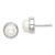 Sterling Silver Rhodium-plated 7-8mm White Button Freshwater Cultured Pearl Post Earrings - QE-3F65C495-6720
