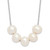 Sterling Silver Rhodium-plated 7-8mm White Near-Round Freshwater Cultured Pearl 17 inch Necklace