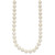 Sterling Silver Rhodium-plated 7-8mm White Near-Round Freshwater Cultured Pearl 18 inch Necklace - QH-D8FEAB11-7682