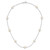 Sterling Silver Rhodium-plated 7-8mm White Near-Round Freshwater Cultured Pearl 9-Station 16 inch Necklace