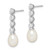Sterling Silver Rhodium-plated 7-8mm White Rice Freshwater Cultured Pearl and CZ Post Dangle Earrings - QE-8C417588-9505