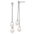 Sterling Silver Rhodium-plated 7-8mm White Rice Freshwater Cultured Pearl Post Dangle Earrings - QE-486AF91F-1452
