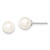 Sterling Silver Rhodium-plated 7-8mm White Round Freshwater Cultured Pearl Post Earrings