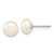 Sterling Silver Rhodium-plated 7-8mm White Teardrop Freshwater Cultured Pearl 17 inch Necklace Button Post Earrings Set
