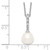 Sterling Silver Rhodium-plated 7-8mm White Teardrop Freshwater Cultured Pearl and CZ 17 inch Necklace