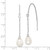 Sterling Silver Rhodium-plated 7-8mm White Teardrop Freshwater Cultured Pearl and CZ Threader Earrings - QE-DBBA8107-3948