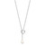Sterling Silver Rhodium-plated 7-8mm White Teardrop Freshwater Cultured Pearl Heart 20 inch Necklace
