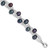Sterling Silver Rhodium-plated 7-9mm Black Semi-Round Freshwater Cultured Pearl and Glass Beaded 7.5 inch Bracelet