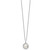 Sterling Silver Rhodium-plated 7-9mm Button White Freshwater Cultured Pearl and CZ Halo 17 inch Necklace and Post Earring Set
