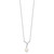 Sterling Silver Rhodium-plated 7-9mm White Teardrop Freshwater Cultured Pearl and CZ 18 inch Necklace and Post Dangle Earrings Set