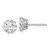 Sterling Silver Rhodium-plated 7mm CZ Crown Post Stud Earrings