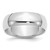 Sterling Silver Rhodium-plated 7mm Half-Round Size 9 Band
