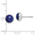 Sterling Silver Rhodium-plated 7mm Lapis Post Earrings