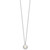 Sterling Silver Rhodium-plated 8-10mm Button White Freshwater Cultured Pearl 17 inch Necklace and Omega Back Earring Set