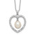 Sterling Silver Rhodium-plated 8-8.5mm White Teardrop Freshwater Cultured Pearl and CZ Heart 17 inch Necklace