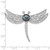 Sterling Silver Rhodium-plated 8-9mm Black Button Freshwater Cultured Pearl and CZ Dragonfly Brooch