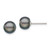 Sterling Silver Rhodium-plated 8-9mm Black Button Freshwater Cultured Pearl Post Earrings