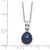 Sterling Silver Rhodium-plated 8-9mm Black Teardrop Freshwater Cultured Pearl and CZ 17 inch Necklace - QH-BF9D3865-5630
